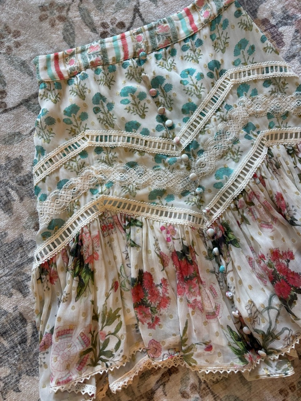 Hemant & Nandita Floral Skirt size XS - Picture 2 of 4